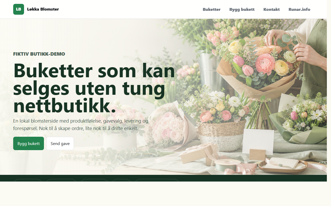 Skjermbilde av eksempel for Løkka Blomster