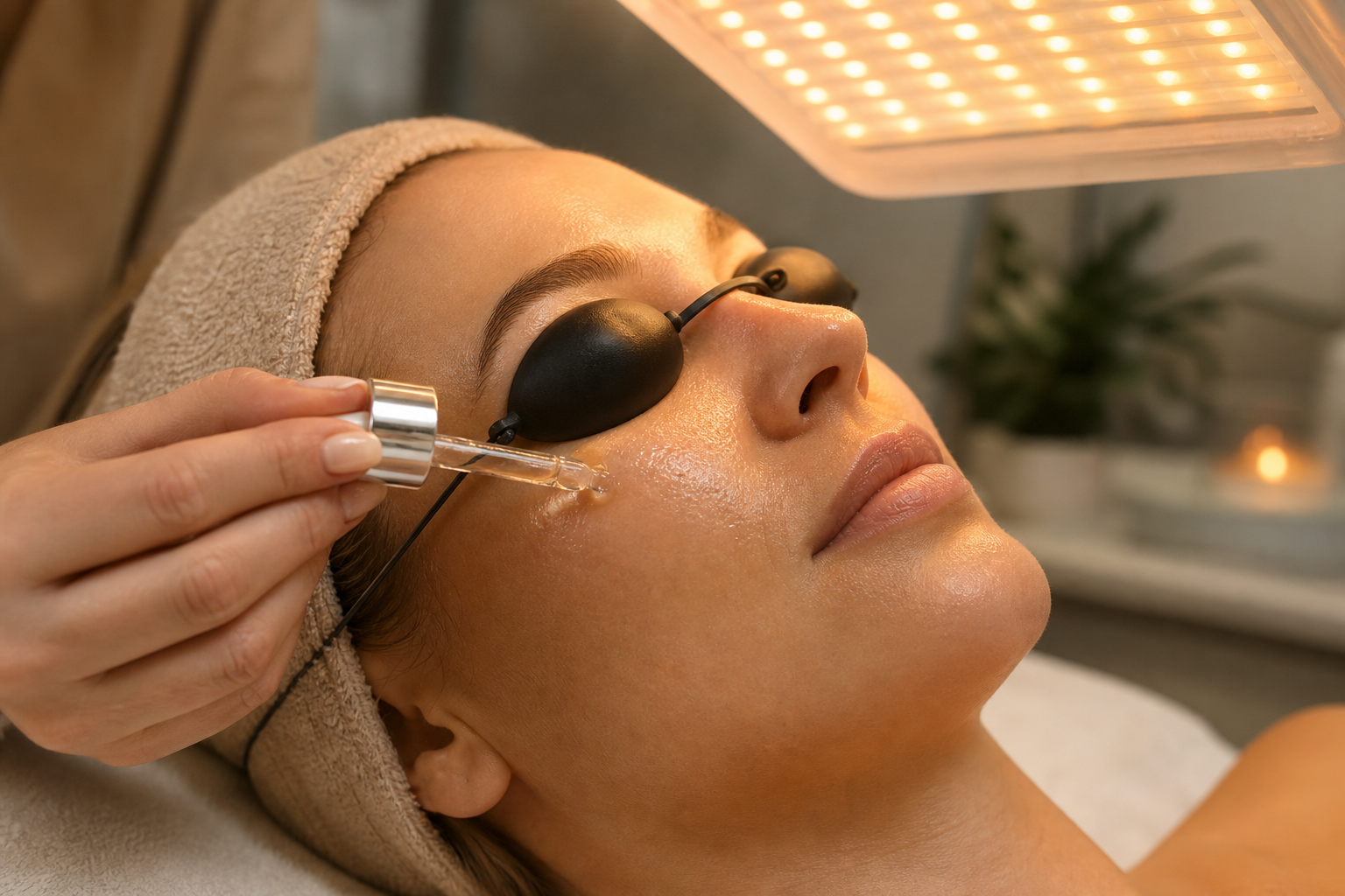 Glow-program med LED-lys og serum